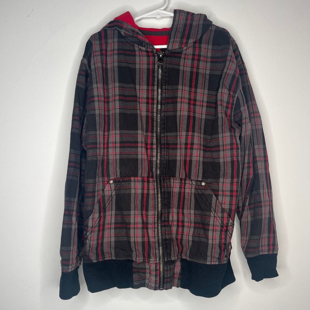 Decoded Kids Plaid Zip Up Hoodie